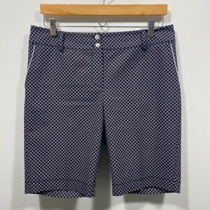 Annika Cutter & Buck Golf Shorts Diamond‎ Print Lightweight Blue Gray Size 8